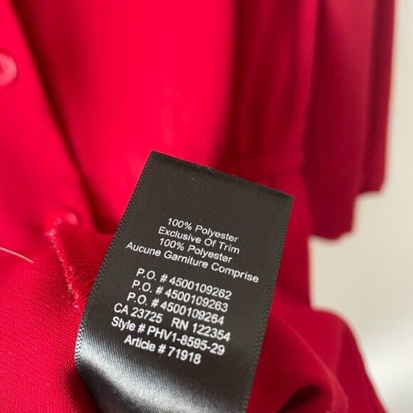 Aritzia Babaton Button Up Long Sleeve Day Dress Red Size  Medium - Picture 7 of 7